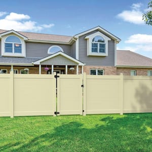 Horizontal 6 ft. H x 6 ft. W Sand Vinyl Privacy Fence Panel (Unassembled)
