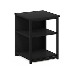 Camnus 15.2 in. Americano/Black Rectangle Wood End Table with Metal Frame