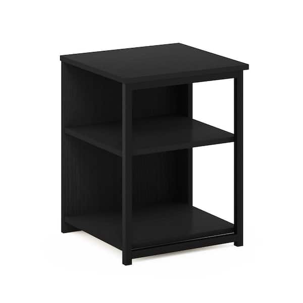 Furinno Camnus 15.2 in. Americano/Black Rectangle Wood End Table with Metal Frame