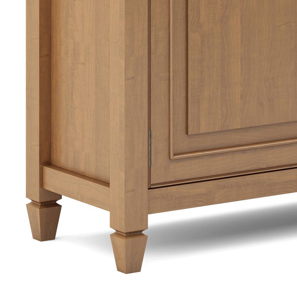 Light Golden Brown Pinewood Freestanding Accent Cabinet