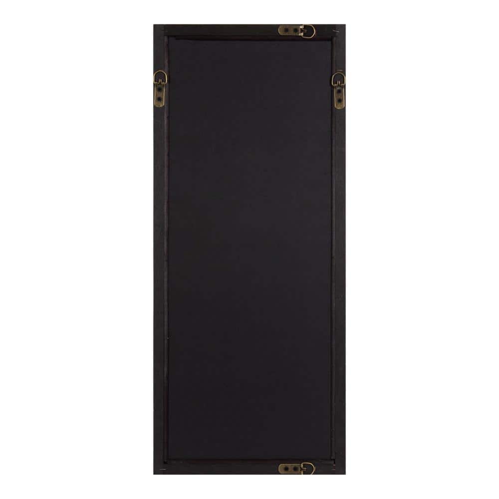 Spechett Walnut Brown Rectangular Wall Mirror with Iron Overlay