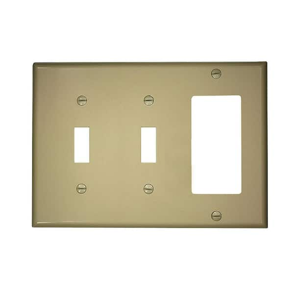 Leviton Ivory 3 Gang 2 Toggle 1 Decorator Rocker Wall Plate 1 Pack 80745 I The Home Depot