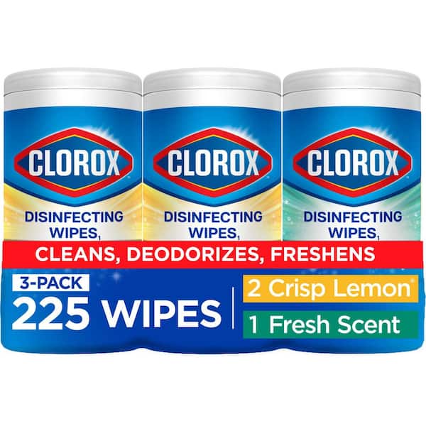 75-Count Crisp Lemon and Fresh Scent Bleach Free Disinfecting Cleaning Wipes (3-Pack)