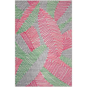 Yuma Pink 5 ft. x 7 ft. 6 in. Geometric Indoor/Outdoor Washable Area Rug