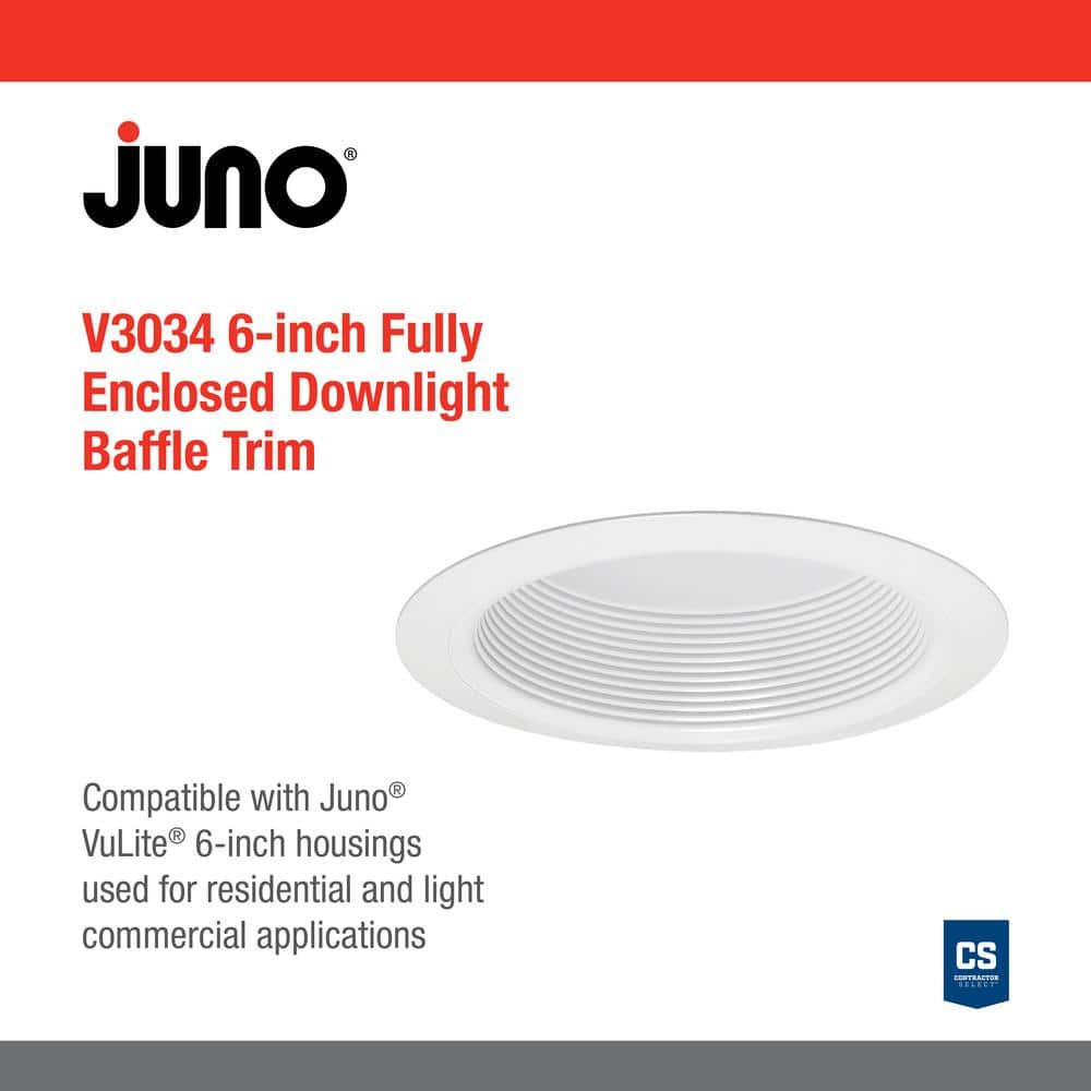 White Aluminum 6-Inch Round Recessed Lighting Trim