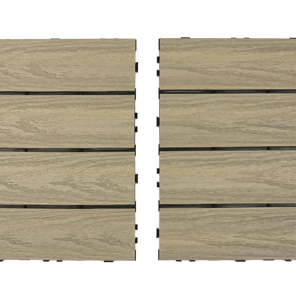 NewTechWood UltraShield Naturale 1 ft. x 3 ft. Quick Deck Outdoor Composite  Deck Tile in Roman Antique (15 sq. ft. per box) US-QD-ZX-36-AT