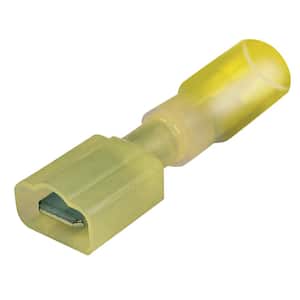 Heat Shrink Quick Disconnects, Male, Wire Range: 12-10 - Yellow