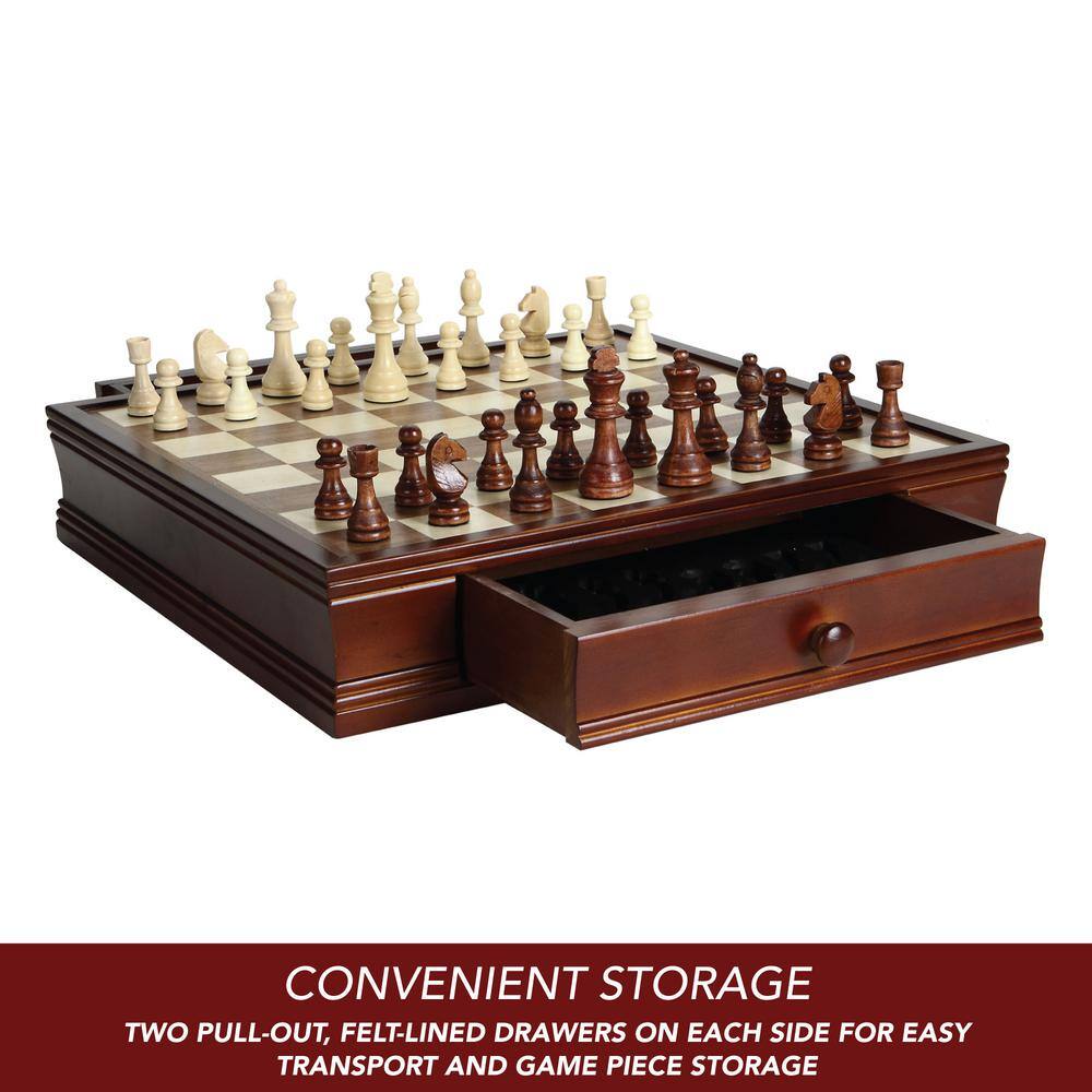 Prodigy 19-in Wooden Chess and Checkers Set