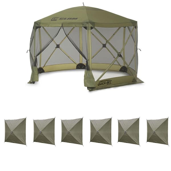 Clam Quick Set Escape Portable Canopy Shelter Plus Wind and Sun Panels (6-Pack)