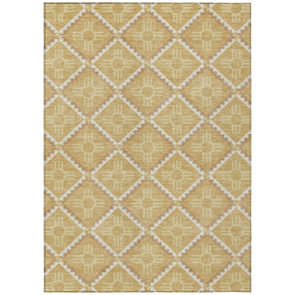 Chantille Machine Washable Indoor/Outdoor Abstract ACN2686 Gold 3 ft. x 4 ft. Area Rug price history on PriceWatchPro
