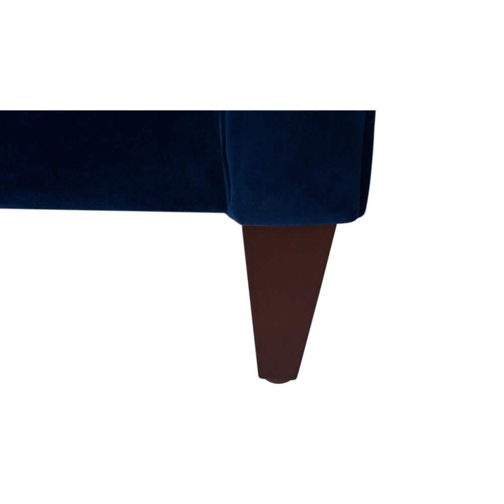 Elegant Navy Blue Velvet Chesterfield Sofa with Tufted Accents