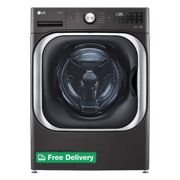 5.2 cu. Ft Stackable SMART Front Load Washer in Black Steel with Steam & Turbowash Technology