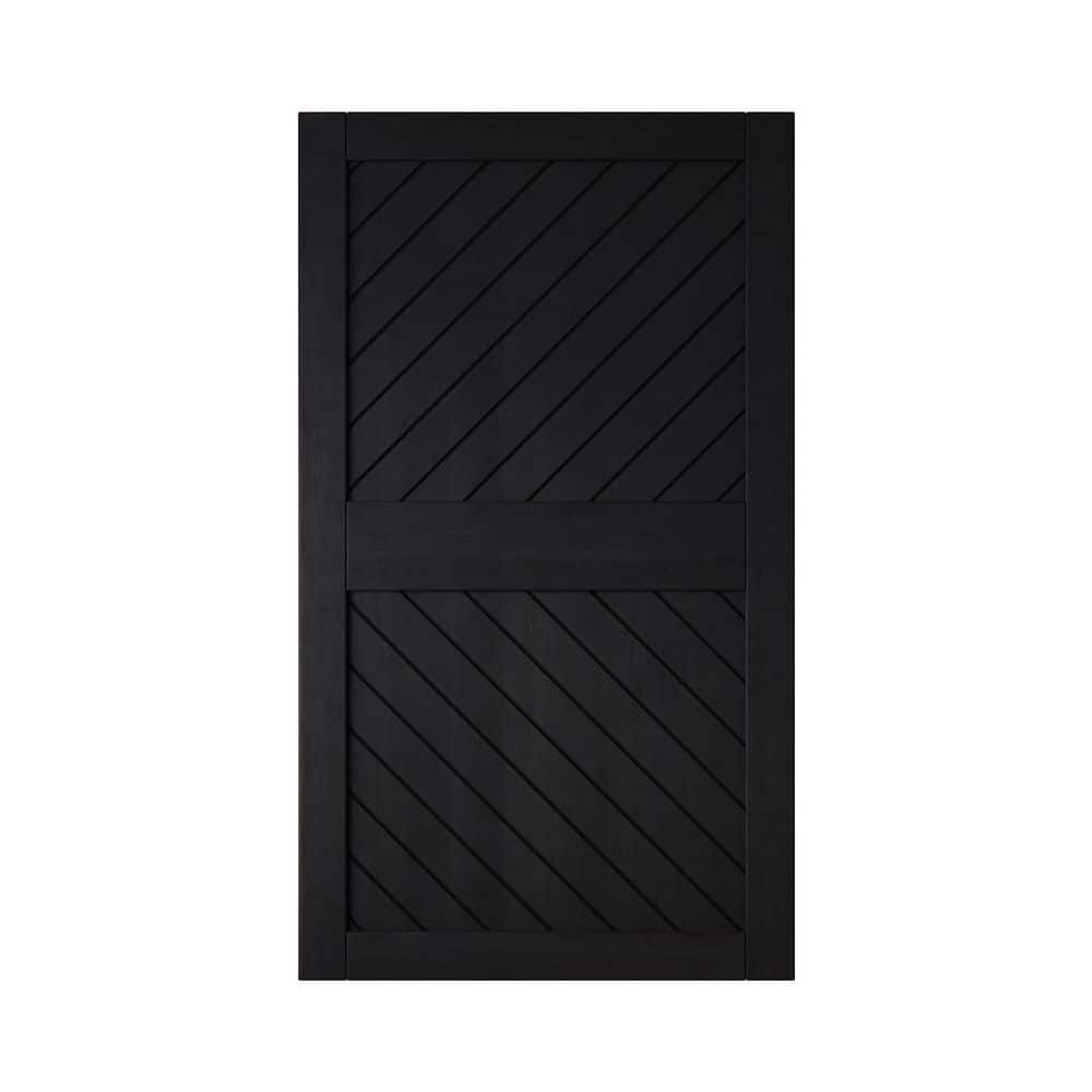 XT3 50 in. x 84 in. C-Panel Solid Core Black Slanted Stripe Design Pine Wood Interior Sliding Barn Door Slab price history on PriceWatchPro