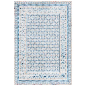 Brentwood Blue/Yellow 4 ft. x 6 ft. Multi-Border Geometric Area Rug