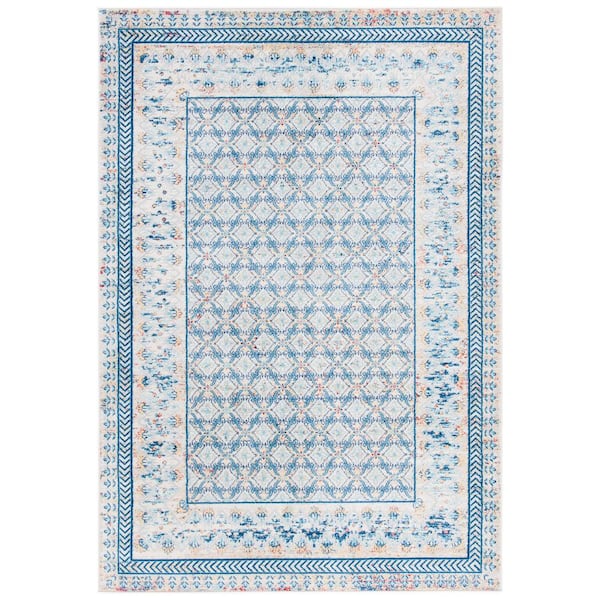 SAFAVIEH Brentwood Blue/Yellow 5 ft. x 8 ft. Multi-Border Geometric Area Rug