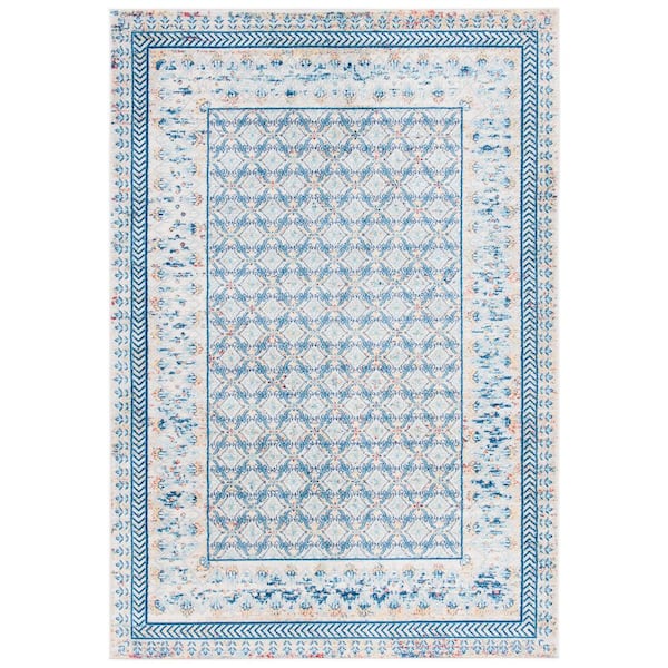 SAFAVIEH Brentwood Blue/Yellow 6 ft. x 9 ft. Multi-Border Geometric Area Rug