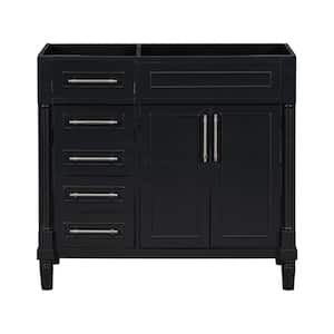 36 in. W x 18 in. D x 33 in. H Freestanding Bath Vanity Cabinet Without Top in Black