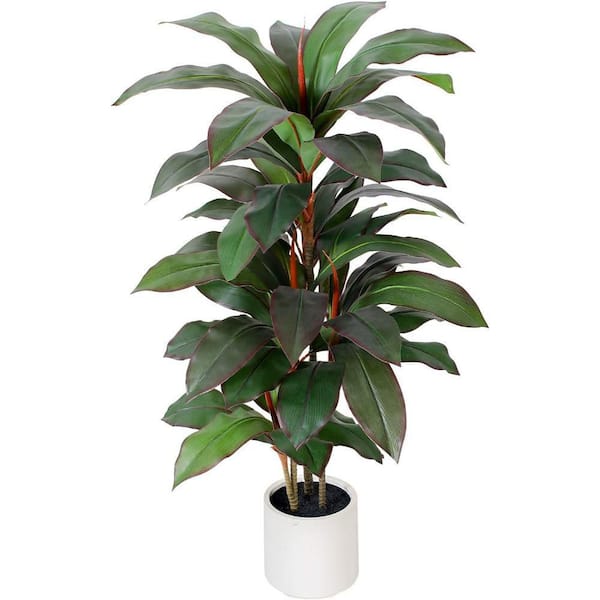 Floworld 4 ft. Artificial Dracaena Tree in Pot, for Indoor and Outdoor Home Decor-Living Room, Office