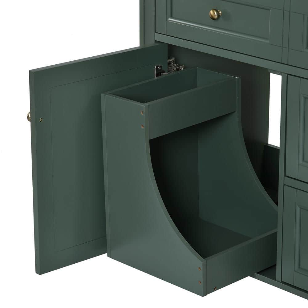 30'' Green MDF Freestanding Bathroom Vanity with Gold Hardware