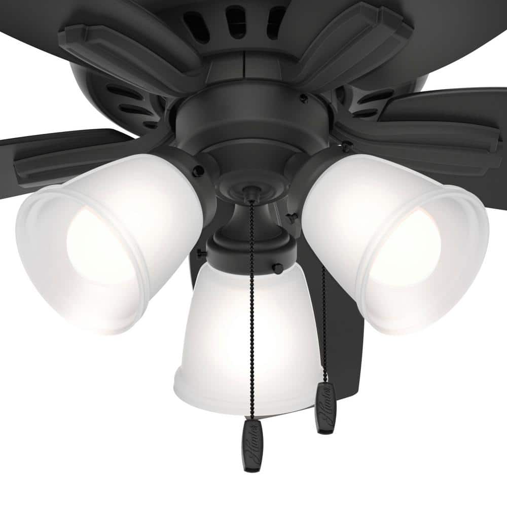 42" Matte Black Low Profile Ceiling Fan with LED Light
