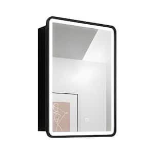 20 in. W x 28 in. H Rectangular Aluminum Medicine Cabinet Mirror Adjustable LED and Fog Removal Function