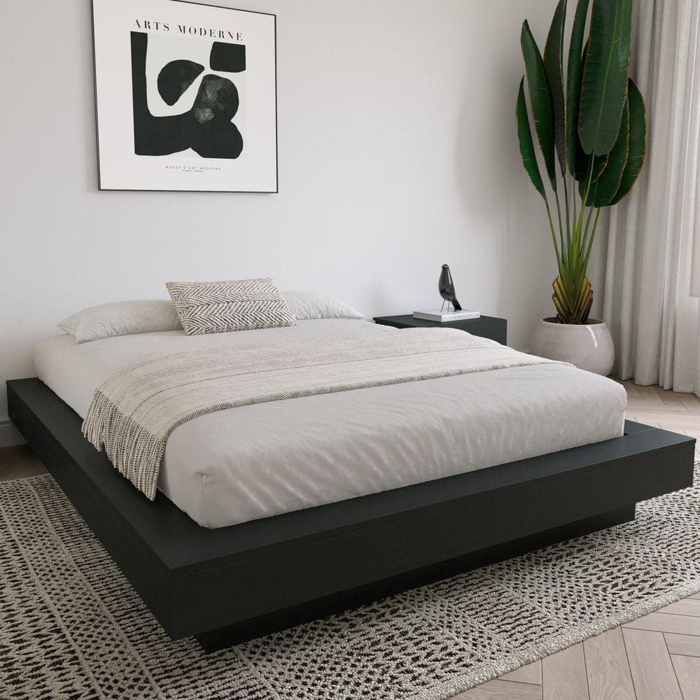 Marconi Black Engineered Wood Frame Queen Size Platform Bed price history on PriceWatchPro