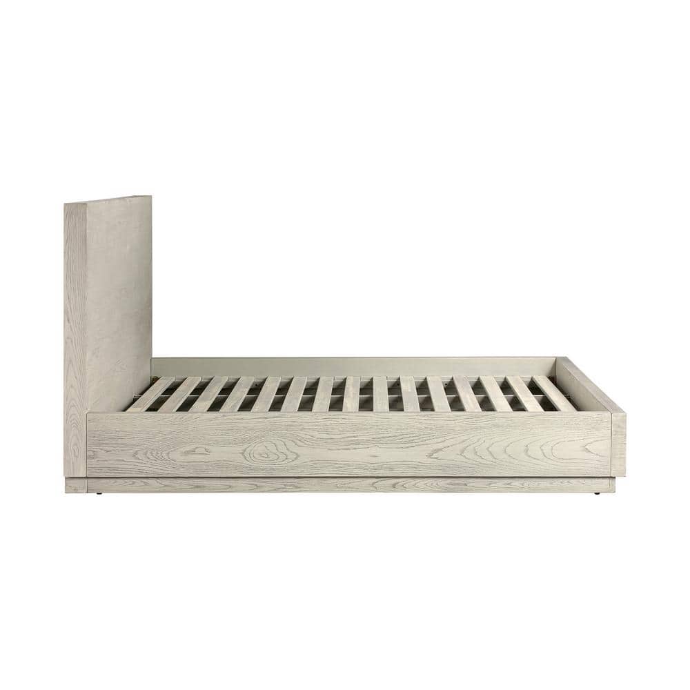 81.5 in. W Abbey Silver Grey Oak Frame King Platform Bed - thumbnail 2