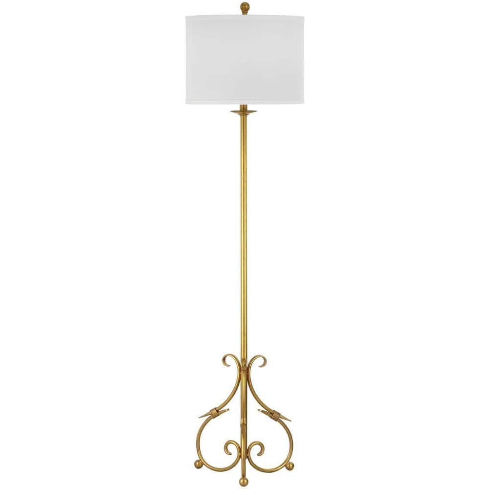 Safavieh Elisa Baroque 60 In Antique, Antique Gold Floor Lamp