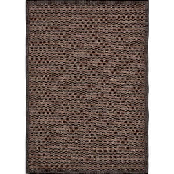 Unique Loom Outdoor Checkered Black 8' 0 x 11' 4 Area Rug