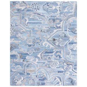 Marquee Blue/Gray 8 ft. x 10 ft. Abstract Floral Area Rug