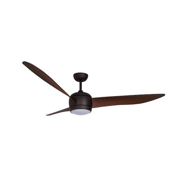 Lucci Air Nordic 56 in. Oil Rubbed Bronze and Dark Koa Blades Ceiling Fan with LED Light Kit and Remote Control