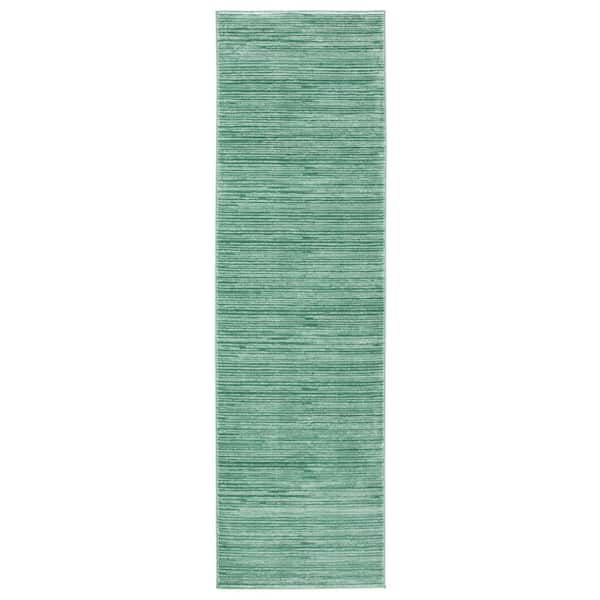Vision Light Green 2 ft. x 12 ft. Solid Marle Runner Rug