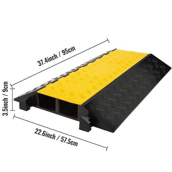 Heavy-Duty 2-Channel Rubber Cable Protector (3.5  Channels)