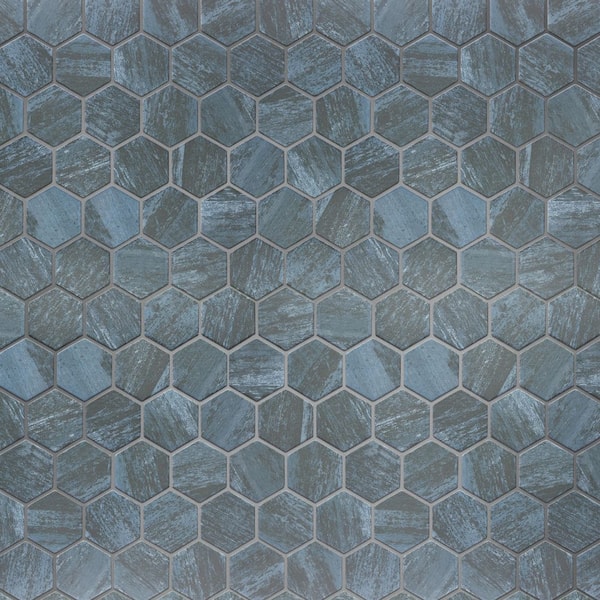 Cassis 2 in. Hex Black 11 in. x 13 in. Porcelain Floor and Wall Mosaic Tile (10.0 sq. ft. /Case)