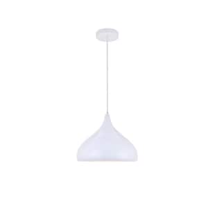 Timeless Home 12.5 in. 1-Light White Pendant Light, Bulbs Not Included