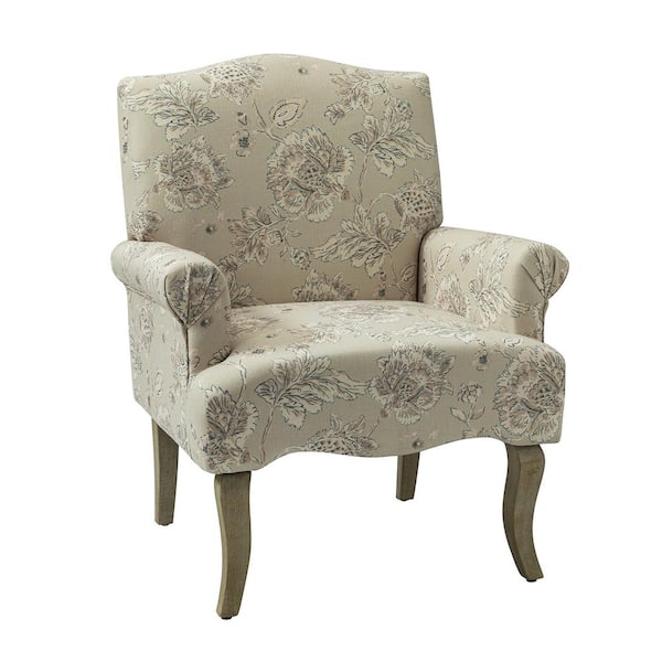 JAYDEN CREATION Benedict Jeacobean Armchair with Solid Wood Legs