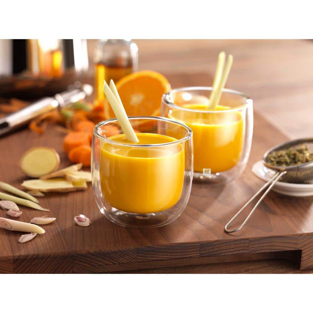 Clear Double-Wall Glass Tea Cups Set of 2