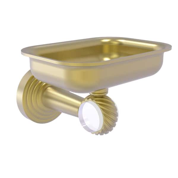 Allied Brass Pacific Beach Collection Wall Mounted Soap Dish Holder with Twisted Accents in Satin Brass