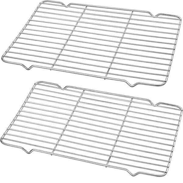 Stainless Steel Cooling Rack, No Metal Coating, 13.5 in x 9.5 in, Oven and Dishwasher Safe (2-Pack)