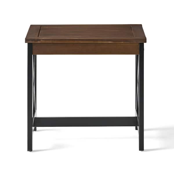 Bethany Dark Brown and Black Wood End Table 53383 - The Home Depot