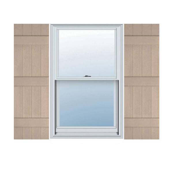 Builders Edge 14 in. W x 58 in. H TailorMade Four Board Joined (3 Batten), Board-n-Batten Shutters - Wicker