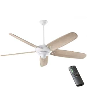 Altura DC 68 in. Indoor Matte White Dry Rated Ceiling Fan with Downrod, Remote Control and DC Motor