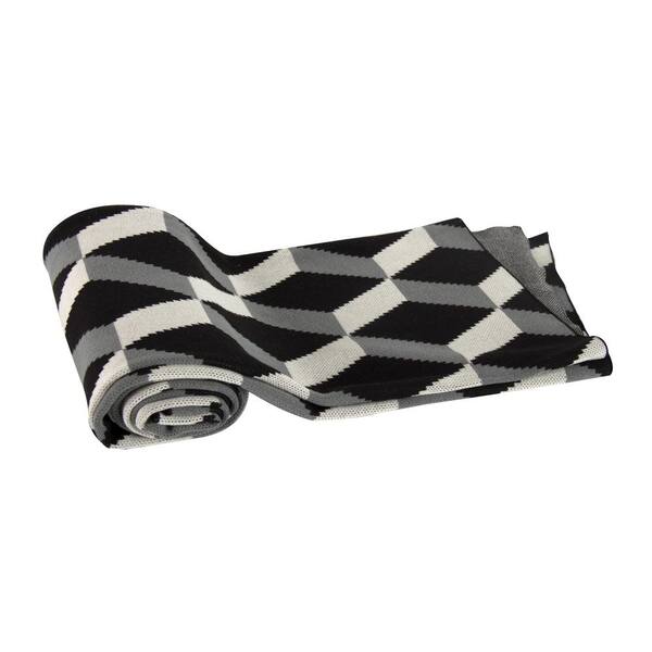 A & B Home Black, Gray Throw Blanket T37582BLAC The Home Depot