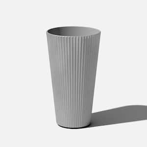 Demi 26 in. Round Gray Plastic Tall Planter