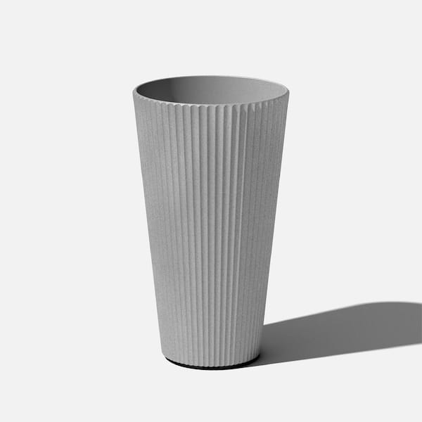Veradek Demi 26 in. Round Gray Plastic Tall Planter