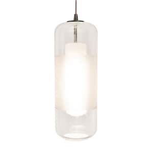 Hermosa 10-Watt Integrated LED Satin Nickel Pendant with Glass Shade