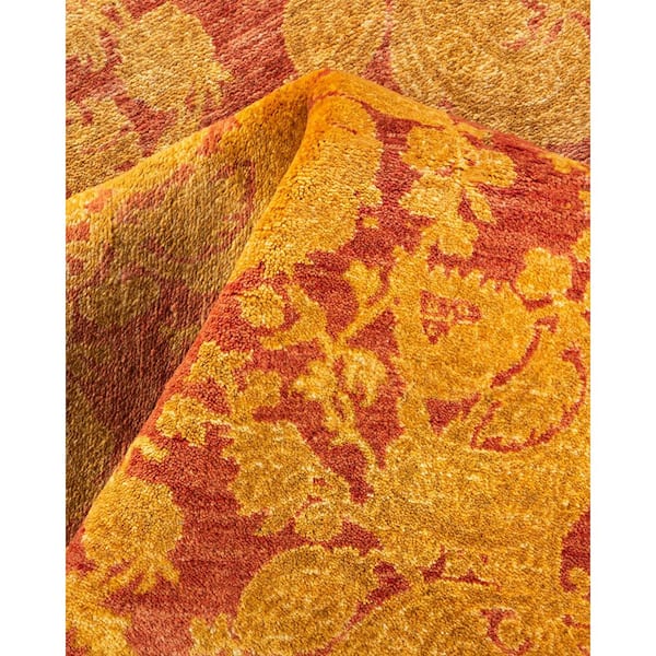 Mogul Pink 4 x 6 Oriental Wool Indoor Area Rug