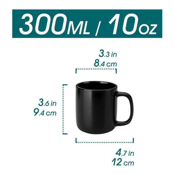 vancasso 12 oz. Matte Black Stoneware Coffee Mugs (Set of 4) Drinkware Tea Cups  Coffee Mug Set-Microwave and Dishwasher Safe VC-PLA-BK-4XBZ-FC - The Home  Depot