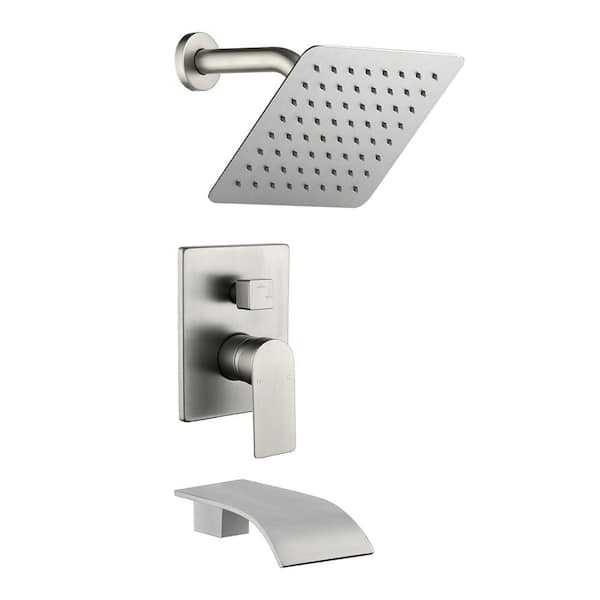 Nestfair Single-Handle 1-Spray Tub and Shower Faucet in Brushed Nickel (Valve Included)
