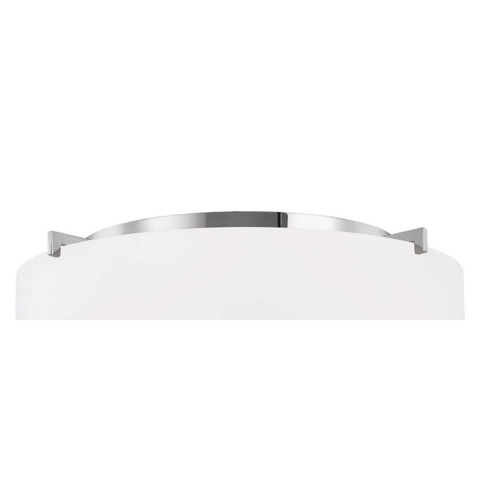 Sunset Drive Chrome 3-Light Flush Mount with White Opal Glass